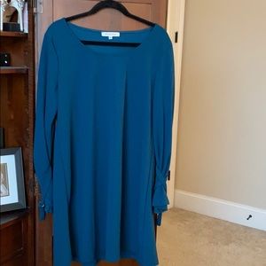 Unstructured dress -teal